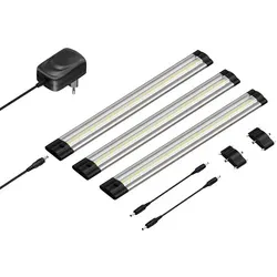 ledscom.de LED Unterbau-Leuchte SIRIS, flach, je 30cm, je 368lm, warm-weiß, 3er Set