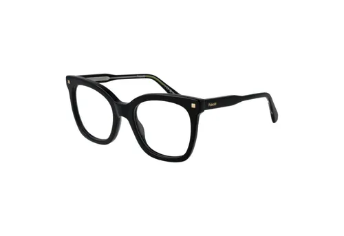 Polaroid Brillenfassung PLD D507 807 51 Damen Schwarz - Brillenfassung für Damen, stilvolle quadratische Form aus hochwertigem Azetat in elegantem Schwarz, inklusive Original-Etui, ideal für modebewusste Trägerinnen.