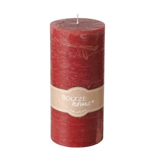 Boltze Stumpenkerze Casual, rot, H 15 cm, 2053084