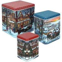 Set mit 3 Weihnachtsdosen