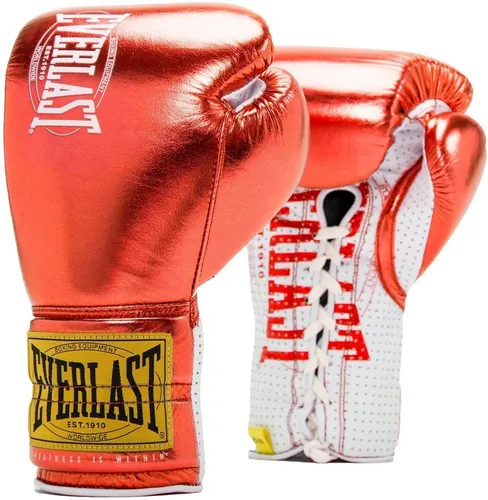 Everlast 1910 Pro Fight Glove - Unisex Boxhandschuhe, Rot, 8oz - Boxhandschuhe aus langlebigem PU-Leder, mit ergonomischem Design und optimalem Schutz für sicheres Training. Ideal für Boxsport-Enthusiasten.