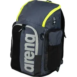 arena Spiky III 45 Rucksack - Taschen für Schwimmer: Der wasserabweisende Sportrucksack mit 45 Litern Volumen bietet gepolsterte Schultergurte und eine spezielle Tasche für nasse Kleidung, ideal für Schwimmtraining und Freizeit.