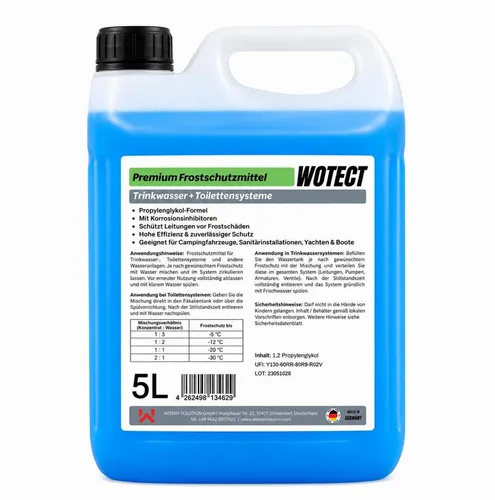 Wotect Trinkwasser-Frostschutz Premium 5 L – Frostschutz für Sanitärsysteme