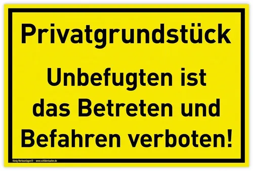 König Werbeanlagen Hinweisschild Schild Privatgrundstück, PVC 30 x 20 cm, Unbefugten ist das Betreten