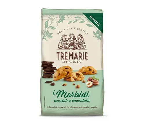 Tre Marie,Kekse mit Schokoladentropfen und knackigen Haselnusskörnern 300g