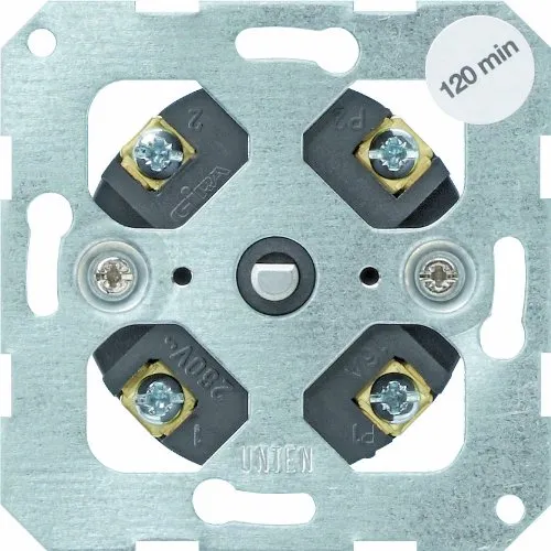 Gira 32100 Zeitschalter 120 Min. UP - Elektrischer Zeitschalter für Unterputz-Montage, 2-polig, 16 A, ideal für automatische Steuerung von Geräten bis zu 120 Minuten.