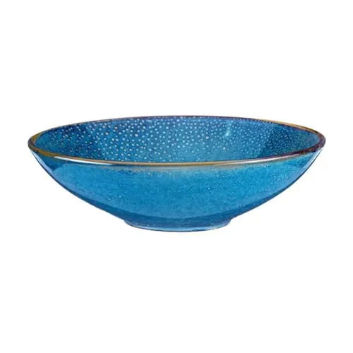 Verlo DEEP Blue Tiefe Teller 26 cm Suppenteller Servierteller Dinnerteller Deko Teller Kuchenteller aus hochwertigem Porzellan