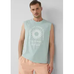 s.Oliver Muskelshirt T-Shirt Jersey-Tanktop im Relaxed Fit mit Print blau XXXL (60/62)