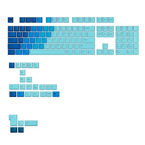 Glorious Gaming - GPBT Gradient Keycaps für mechanische Spezialtastaturen (Ocean), lichtechter Sublimationsdruck, 100%-, 75%- 65%- und 60%-Tastaturen, PBT- Amerikanische QWERTY-Belegung