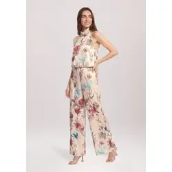 Vera Mont Damen Jumpsuit mit Blumenprint 38, Beige/Dark Red von Vera Mont