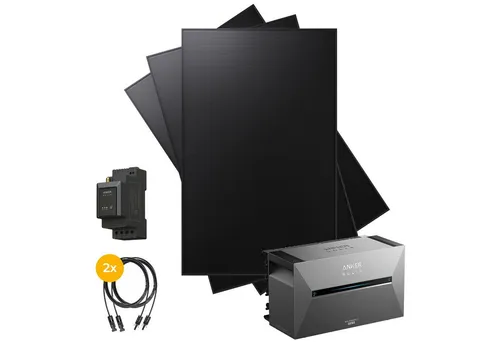 Kleines Kraftwerk Balkonkraftwerk 1350 W - Anker Solarbank 3 Pro - Effizientes Balkonkraftwerk mit 3 x 450W Modulen. Dank neuester Technologie bis zu 30% mehr Leistung. Mit sicherer Halterung und Smartphone App zur Überwachung der Energieerzeugung.