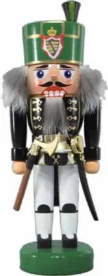 Rudolphs Schatzkiste Nussknacker Bergwardein mittel Höhe 23,5cm NEU Weihnachten Seiffen Nutcracker Nüsse Erzgebirge Winter Dekoration Holzkunst Holz Weihnachtsmann Christmas Walnuss