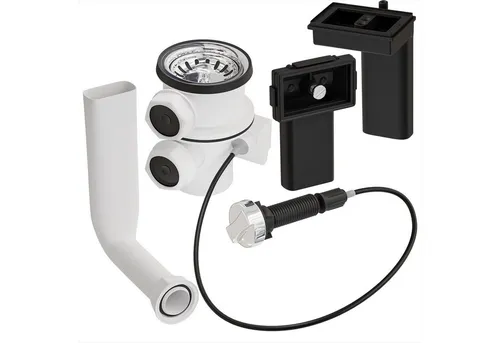 AQUADE Spülenablaufgarnitur 70 mm 1 1/2 Zoll Überlauf-Set