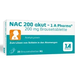 NAC 200 akut-1A Pharma - Arzneimittel zur effektiven Verflüssigung von zähem Schleim in den Atemwegen, ideal für die Linderung bei Atemwegserkrankungen.