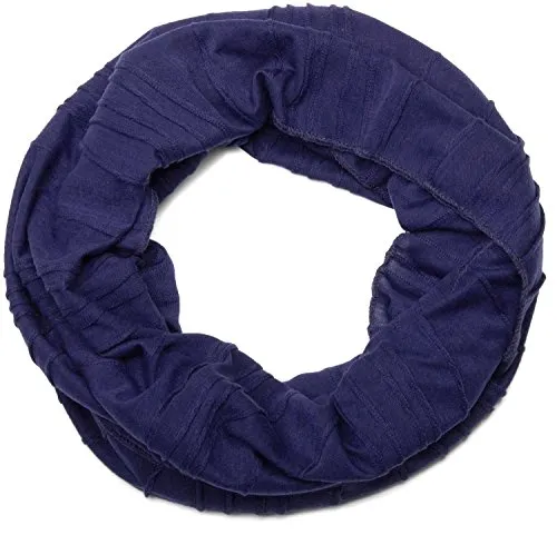styleBREAKER Loop Schal mit Falten Muster, Schlauchschal, Tuch, Unisex 01018082, Farbe:Lila