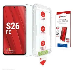Displex Panzerglas (10H, 2D) für Samsung Galaxy S26 FE, kratzer-resistent, Samsung, Galaxy S26 FE, Trockene Anwendung, Schmutzabweisend, Schlagfes... - Transparent