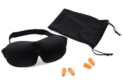 ZOLLNER24 Schlafmaske, Set, 3D Schlafmaske, 2 Paar Ohrstöpsel, Aufbewahrungsbeutel