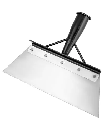 QWORK® Bodenschaber 300mm, Gartenhandschaufel, Eisscharre, Farbschaber, Reinigungsschaufel, Manganstahl
