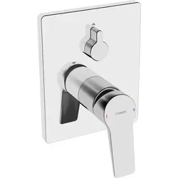 Hansa Wannenarmatur Hansatwist 89849083 - Armaturen mit eckiger Rosette in edlem Chrom-Finish, ideal für moderne Bäder – Grundkörper separat erhältlich.