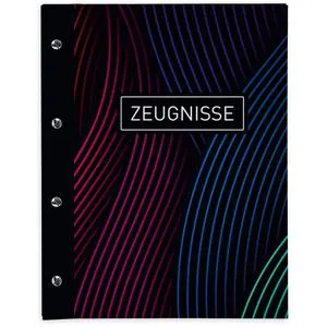 itenga Zeugnismappe 33105471, mit Motiv, A4, Buchschrauben erweiterbar wellige Linien 12 Hüllen