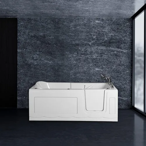 PureHaven Seniorenbadewanne mit Massagedüsen und integrierter Tür - Sanitäranlagen & Zubehör: Genießen Sie ein entspannendes Badeerlebnis mit einfacher Einstiegsmöglichkeit und wohltuenden Massagedüsen.
