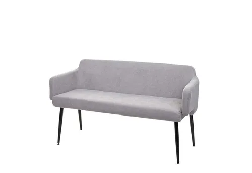 PROREGAL® Sitzbank Sitzbank HxBxT 77x133x56cm Rückenlehne Armlehne Stoff 133cm Grau