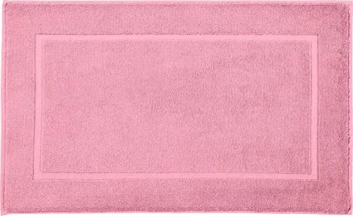 REDBEST Duschvorlage, Badteppich New York rosa Größe 50x80 cm - saugstark, sehr strapazierfähig, hautsympathisch, trittweich, 100% Baumwolle
