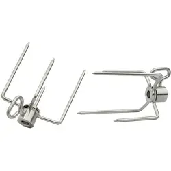 SANTOS Fleischklammer | Forken | Krallen | Spießgabel | Edelstahl für Drehspieße bis Ø 14 mm