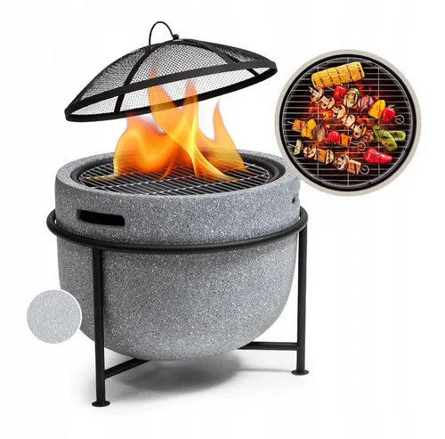 Feuerschale mit Funkenschutz Feuerstelle Feuerkorb Garten Grill  Ø52cm Stahl