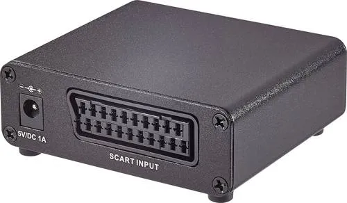 SpeaKa Professional AV Konverter SP-SC/HD-02 - Videokabel & -stecker, wandelt SCART in HDMI mit 1920 x 1080 Pixel, inkl. NTSC/PAL-Konverter für optimale Kompatibilität und 3,5 mm Klinkenanschluss für Verstärker.