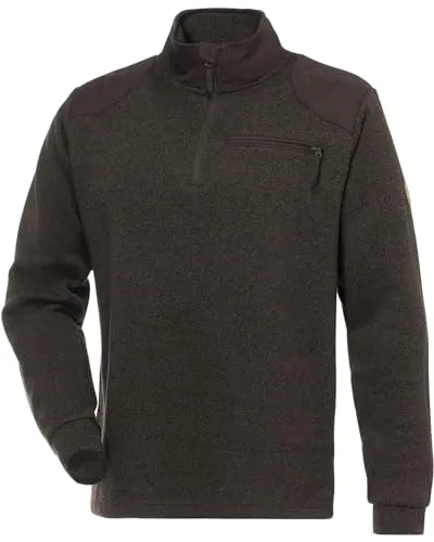 Parforce Jagdtroyer Arlberg Braun L - Hochwertige Outdoor Fleecejacke für Herren aus stilvollem Strickfleece, mit weich angerauter Innenseite und robusten Microsuede-Besätzen an Ellenbogen und Schultern.
