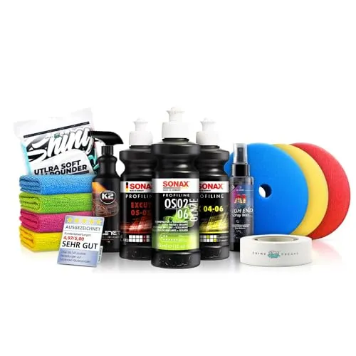 Politurset: Sonax Politur Set + Royal Pads Premium Polierpads + Dr. Wack Lackversiegelung + Zubehör