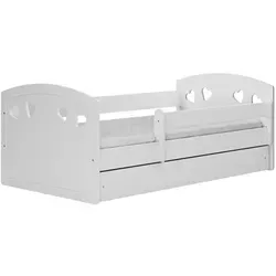 Raumhirsch Furniture Kinderbett, Weiß, 80x140 cm mit Schublade - Praktisches Kinderbett 80x140 cm in Weiß mit Schublade für zusätzlichen Stauraum. Ideal für jedes Kinderzimmer, vereint es modernes Design und Funktionalität für einen komfortablen Schlaf.