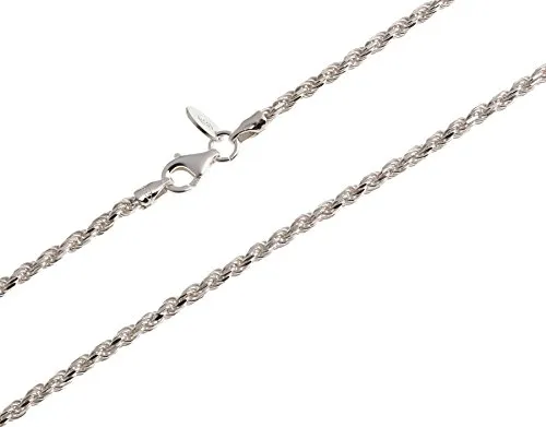 Kordelkette, Silberkette - 2,4mm Breite - Länge 45cm - echt 925 Silber