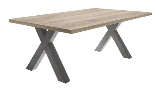 Mäusbacher Esstisch Mister – Stilvoller X-Form Tisch für jedes Zuhause - Der elegante Esstisch Mister überzeugt mit ansprechender Holzoptik und modernen X-Form-Beinen. In verschiedenen Größen erhältlich, passt er sich ideal an Ihre Raumverhältnisse an und bietet einen einladenden Mittelpunkt für gesellige Anlässe.