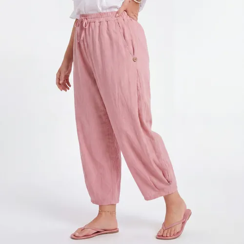 Pumphose Damen Sommerhose Barrel Fit Weite Baumwoll Hose Gr. 42-46