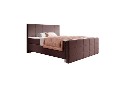 inter Boxspringbett Florenz 180x200cm Webstoff (Bett 180x200 cm mit Fussteil Schlafbett Betten), inklusive Fußteil, Matratzen und Topper