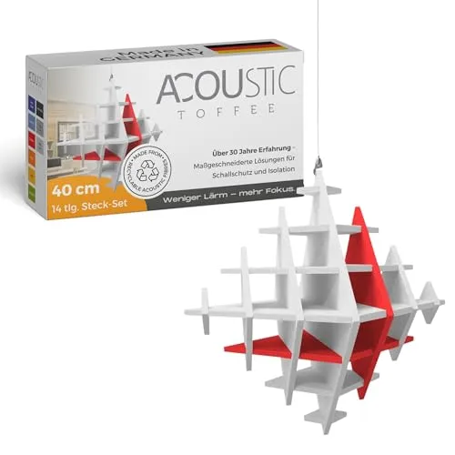 platino24 „CUBO“ 3D-Akustik-Objekt Würfel für optimale Raumakustik I Schallabsorber für Decke in innovativem Design I Größe: 40 cm I Recyclebares & anhaltendes Absorber-Element