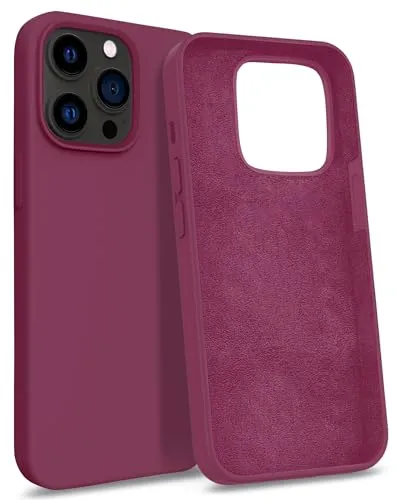 MyGadget Hülle kompatibel mit iPhone 14 Pro Max - Gummierte Handyhülle - [ 3 Layer Struktur ] Schutzhülle mit Soft Inlay & Hardcase Cover außen - Bordeaux