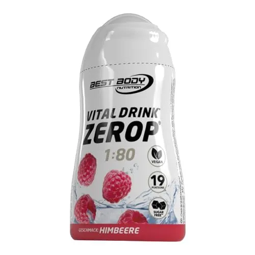 Best Body Nutrition Vital Drink ZEROP - Himbeere, Original Getränkekonzentrat - Sirup - zuckerfrei, 1:80 ergibt 19 Portionen Fertiggetränk