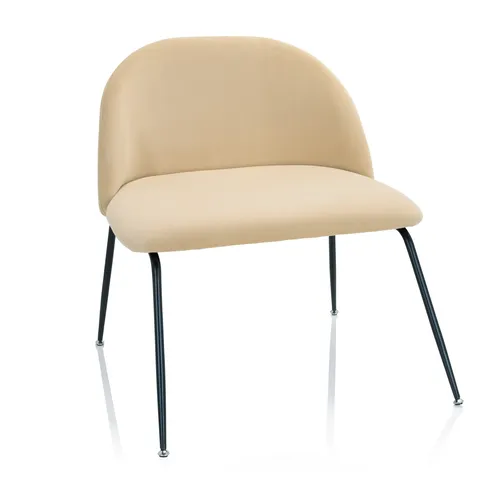 hjh OFFICE 645056 Samt Stuhl VELVO Beige - Eleganter Esszimmerstuhl mit bequemer Polsterung und edler Samt-Optik, perfekt für stilvolle Wohnräume und Büros. Hoher Sitzkomfort und zeitloses Design.