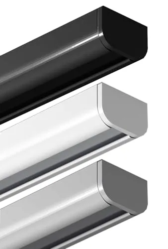 Garduna 150cm Gardinenschiene | Weiss | Aluminium - Hochwertige halbrunde Schleuderschiene mit patentierter Befestigung für einfache Montage. Ideal für stilvolle Vorhänge und flexible Raumgestaltung.