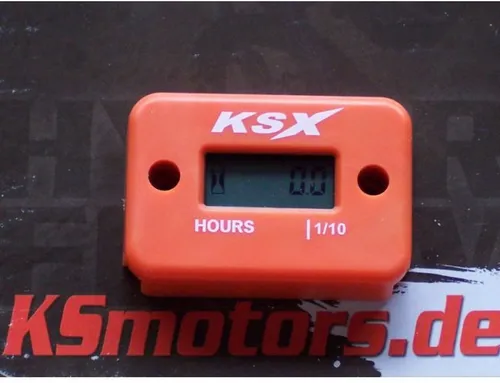 Betriebsstundenzähler orange mit Kabel induktiv LCD Display