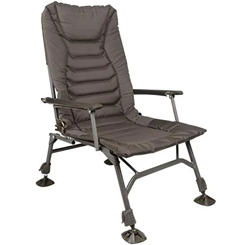 Strategy Throne 61 Chair - Robuster Angelstuhl für Karpfen- und Welsangeln, verstellbare Sitzhöhe von 35cm bis 48cm, belastbar bis 150kg - ideal für lange Ansitzangeln.