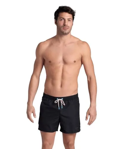 ARENA Herren Pro_File Logo Beach Shorts - Sportliche Beach Shorts aus 100% recyceltem Polyester, schnelltrocknend und ideal für Schwimmen sowie Freizeitaktivitäten am Pool oder Strand.