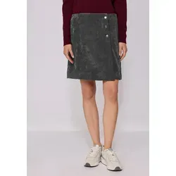 STREET ONE STUDIO Cordrock mit Knopfleiste grau 40