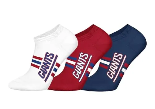 New York Giants 3pk Sneaker Socks - WHT/RED/DBL - 39/42