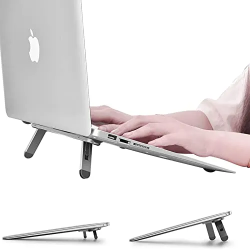 nediea Laptop Ständer Erhöhung, Mini Faltbarer Laptop Stand, Aluminium Notebook Ständer, Laptopständer Kompatibel mit MacBook Air Pro, Dell XPS, HP, mehr 10-15,6 Zoll Laptops, Tastaturs
