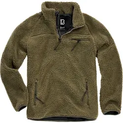 Brandit Teddyfleece Troyer in Olive, Größe XXL - Funktionsjacke aus hochflorigem Teddy-Fleece für optimale Wärme und Komfort, ideal für kalte Tage mit praktischen Taschen und Windschutz.
