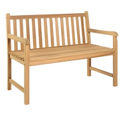 Gartenbank 114 cm Massivholz Teak - Elegante Gartenbank aus massivem Teakholz, 114 cm breit, wetterfest und ideal für entspannende Stunden im Freien.